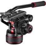 Cabeça de Vídeo Fluida Manfrotto 608 Nitrotech e Tripé de Alumínio com Pernas Duplas e Spreader Central
