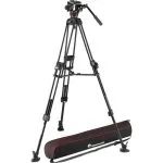 Manfrotto 504X Cabezal de Video Fluido y Trípode de Aluminio 645 FAST con Separador de Nivel Medio