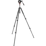 Manfrotto 500 Fluid Video Head with 190X Video Aluminum Tripod & Leveling Column Kit - Imagem 3